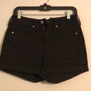 black denim shorts